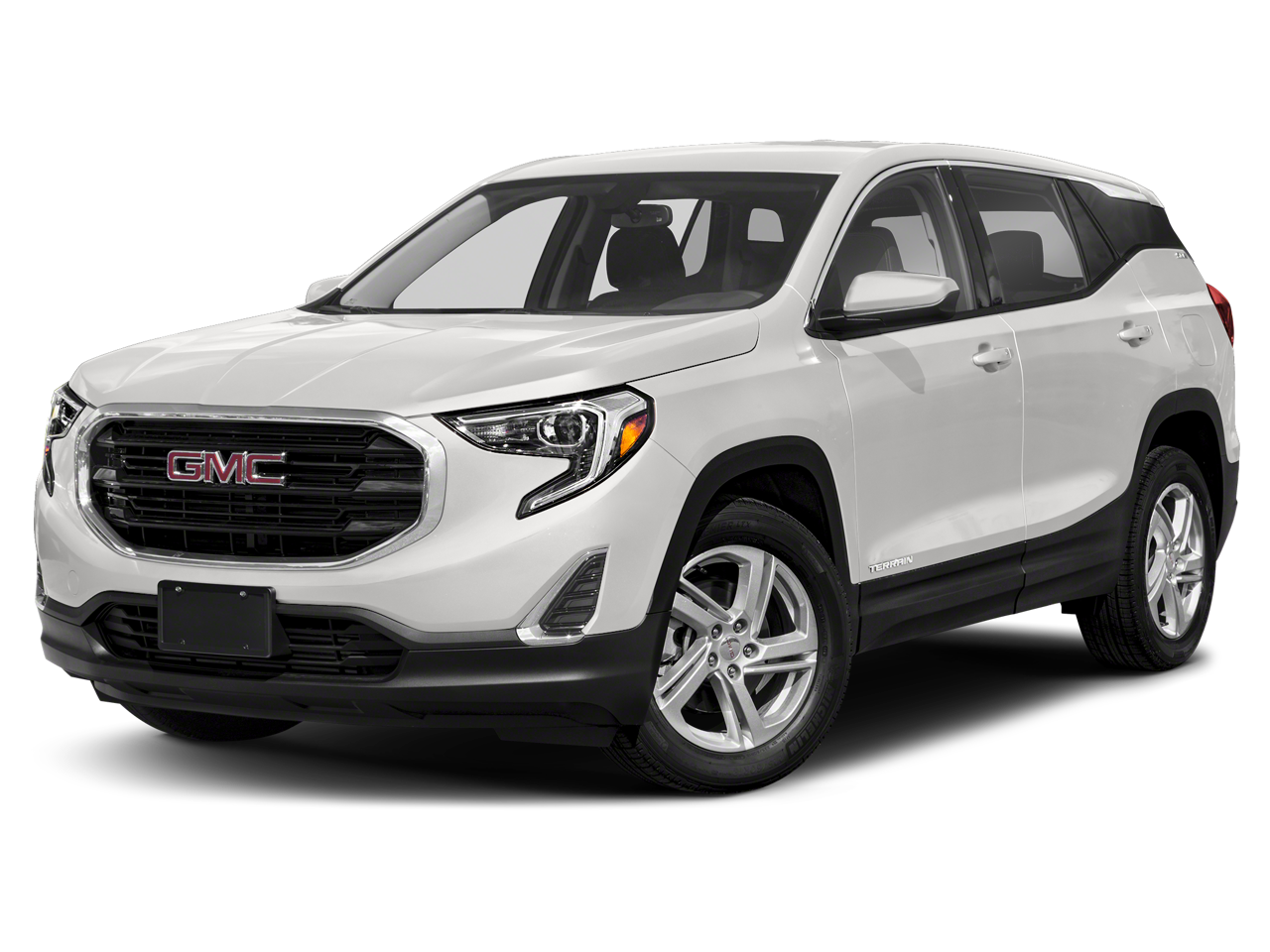 2018 GMC Terrain SLE in Summit White — front three-quarter view