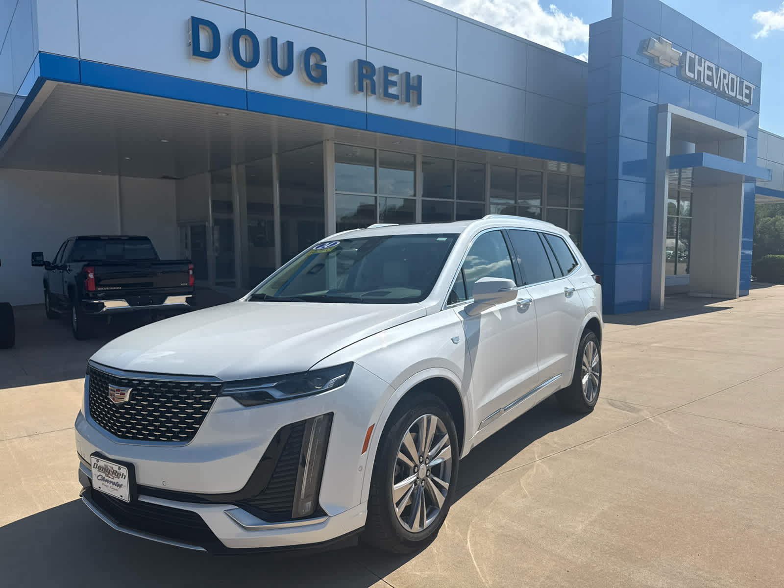 2024 Cadillac XT6 Premium Luxury in Crystal White Tricoat — front three-quarter view